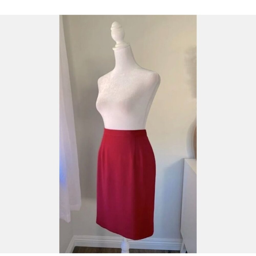Vintage Talbots Petites Sz 6P 6 P Fabulous Burgundy Red Business / Dressy Skirt - Picture 3 of 6